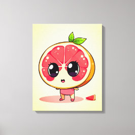 Niedlicher Grapefruit-Charakter Canvastryck