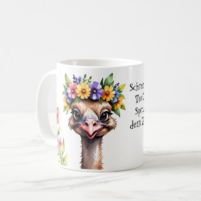 niedlicher Vogel Strauß 7 Kaffemugg (Framsida vänster)