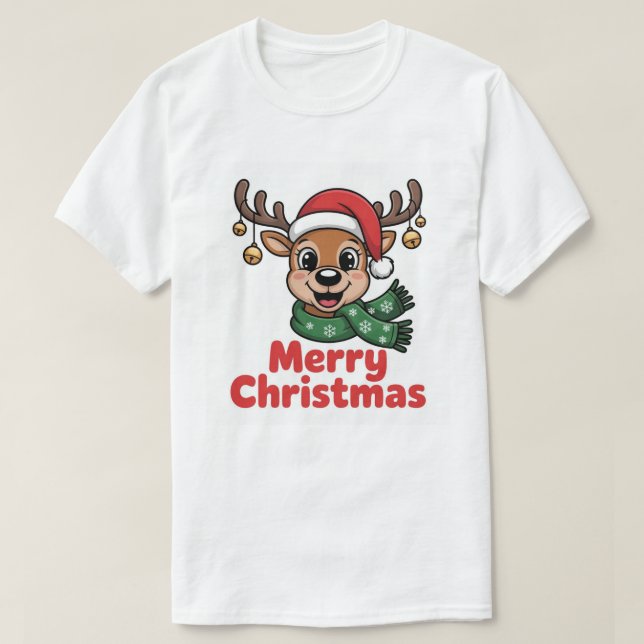 NiedlicherWeihnachtsrentierPulloverMerryChristmas T Shirt (Design framsida)