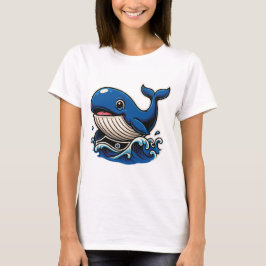 Niedliches Cartoon-Wal-Design T Shirt