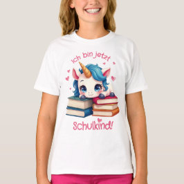 Niedliches Einhorn mit Büchern - Schulkind | T Shirt