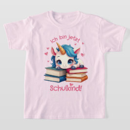 Niedliches Einhorn mit Büchern - Schulkind | T Shirt
