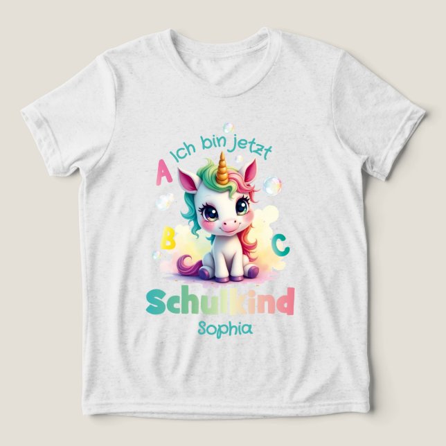 Niedliches Einhorn mit Seifenblasen - Schulkind | T Shirt (Design Framsida)