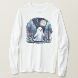 Niedliches Gespenst Geist im Wald Longsleeve T Shirt