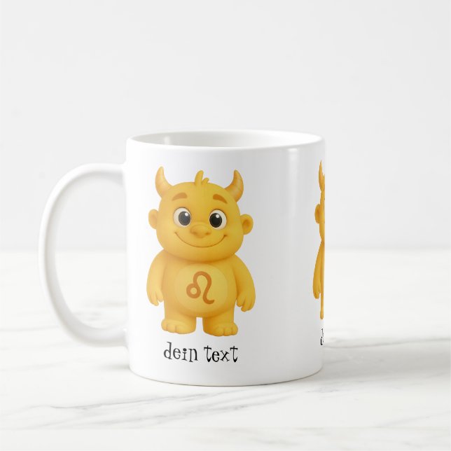 niedliches Sternzeichen Monster Löwe Kaffemugg (Vänster)