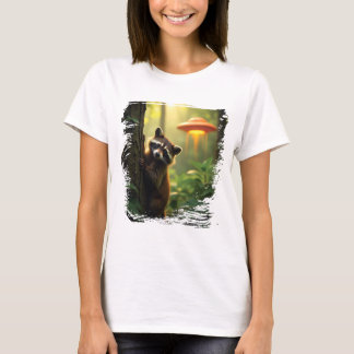 niedliches Waschbär-UFO-Design T Shirt