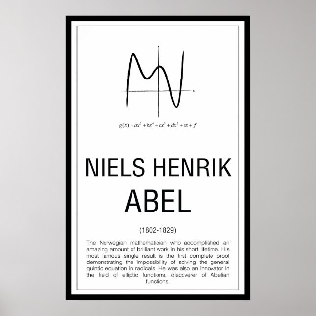 Niels Henrik Abel Poster (Framsidan)