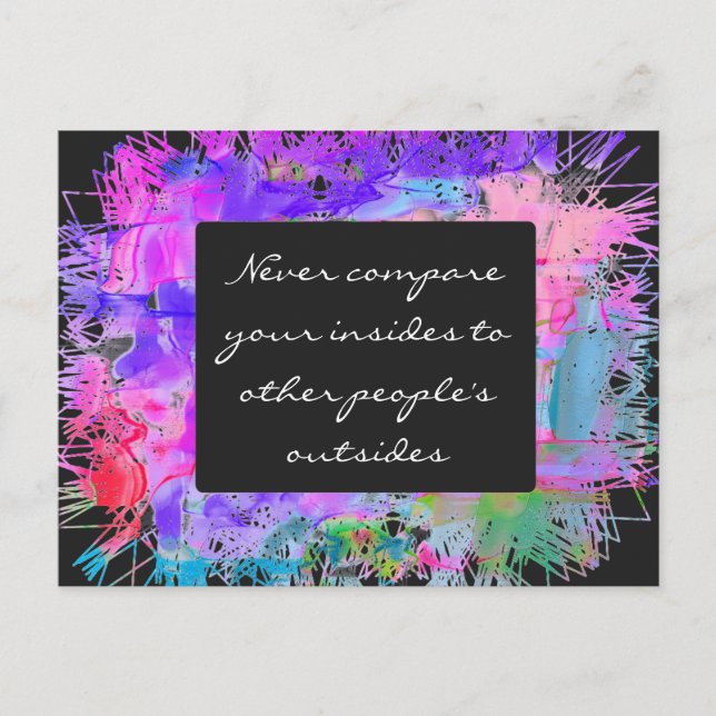 Niemals vergleichen vykort (Framsida)