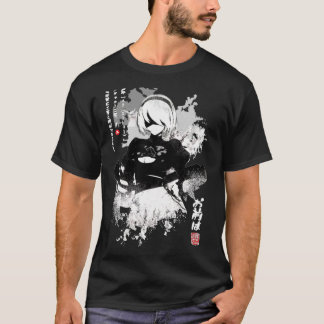 Nier Automata 2B Japan Ink AO DEN Gift Halloween D T Shirt