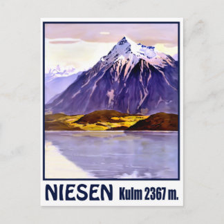 Niesen, bergstopp, Schweiz, vintage resa Vykort