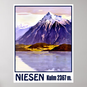 Niesen, bergstopp, Schweiz, vintage resor Poster