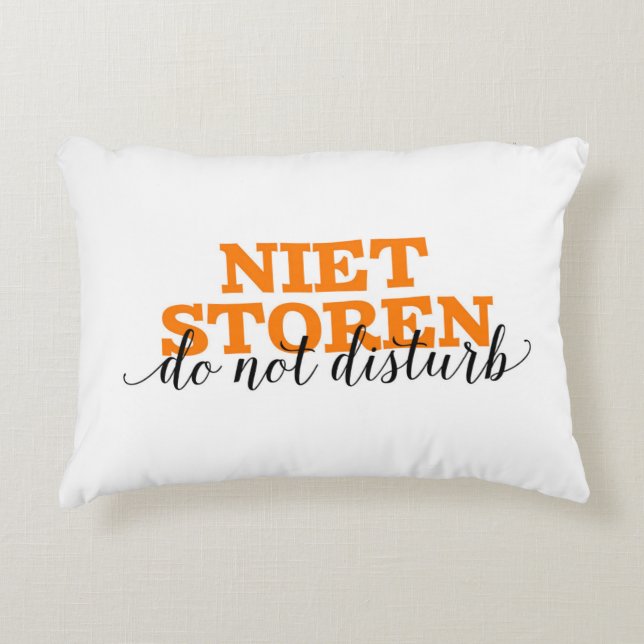 Niet Storen / Do Not Dutch Vocabulary Ord Prydnadskudde (Framsidan)