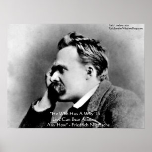 Nietzsche "A Varför" Wisdom Quote Poster