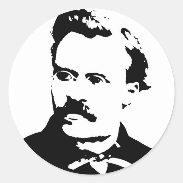 Nietzsche Bild Runt Klistermärke (Framsida)