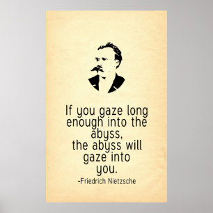 Nietzsche citationstecken, om du stirrar in i poster