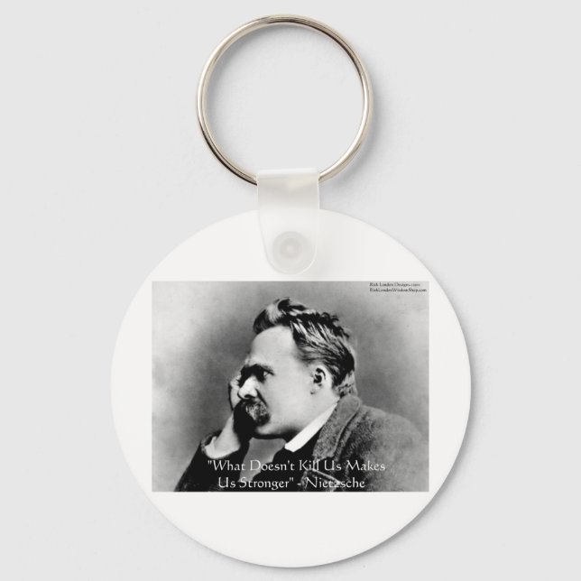 Nietzsche "Dödar Dig Inte" Citat Gåvor & T-shirts Nyckelring (Framsida)