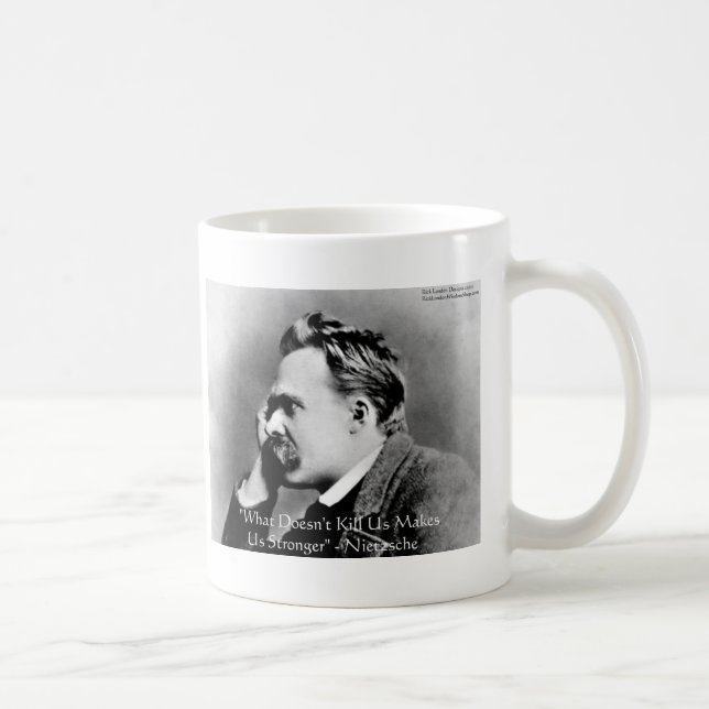Nietzsche "Dödor inte U" citattecken och citatteck Kaffemugg (Höger)
