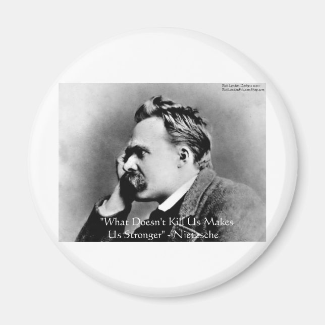 Nietzsche "Dödor inte U" citattecken och citatteck Magnet (Framsidan)