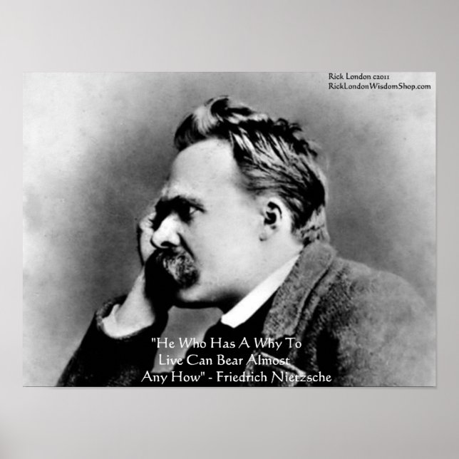 Nietzsche "Ett Varför" Visdoms Citat Affisch (Framsidan)