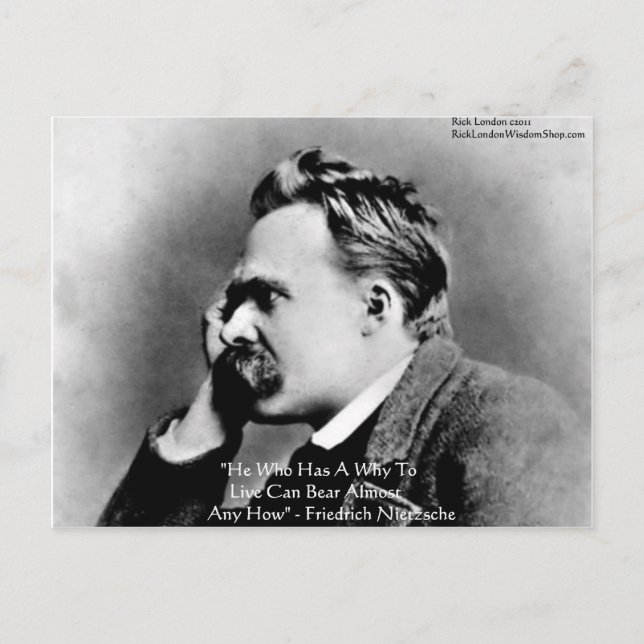 Nietzsche "Ett Varför" Visdoms Citat Gåvor & Kort (Framsida)
