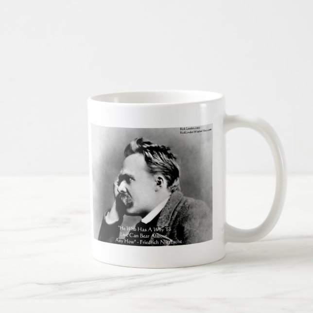 Nietzsche "Ett Varför" Visdoms Citat Gåvor & Kort Kaffemugg (Höger)