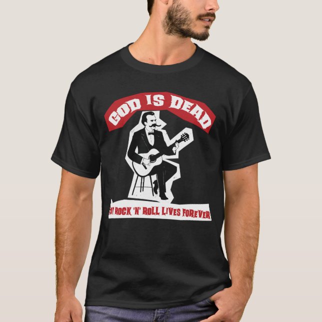 Nietzsche Guitar Gud är död T Shirt (Framsida)