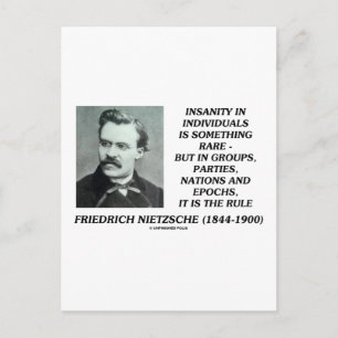 Nietzsche Insanity Sällsynt i enskilda citat Vykort