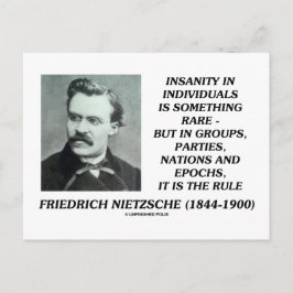 Nietzsche Insanity Sällsynt i enskilda citat Vykort