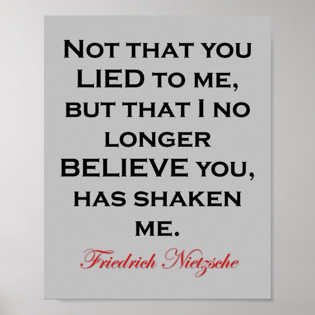 Nietzsche inte att du Ljugit citat till mig Poster (Framsidan)