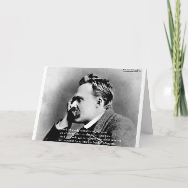 Nietzsche "Lattas" Visdoms Citat Presenter T-shirt Kort (Framsida)