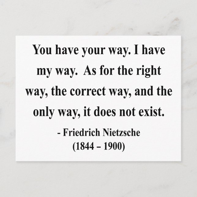 Nietzsche Quote 1a Vykort (Framsida)