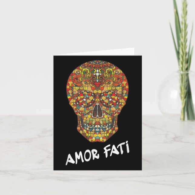 Nietzsche Stoic Quote Philosopher Sugar Skull Kärl Kort (Framsida)