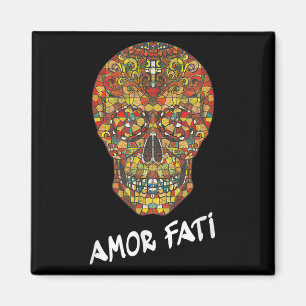 Nietzsche Stoic Quote Philosopher Sugar Skull Kärl Magnet