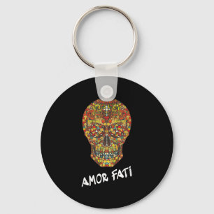 Nietzsche Stoic Quote Philosopher Sugar Skull Kärl Nyckelring