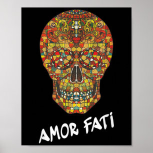 Nietzsche Stoic Quote Philosopher Sugar Skull Kärl Poster