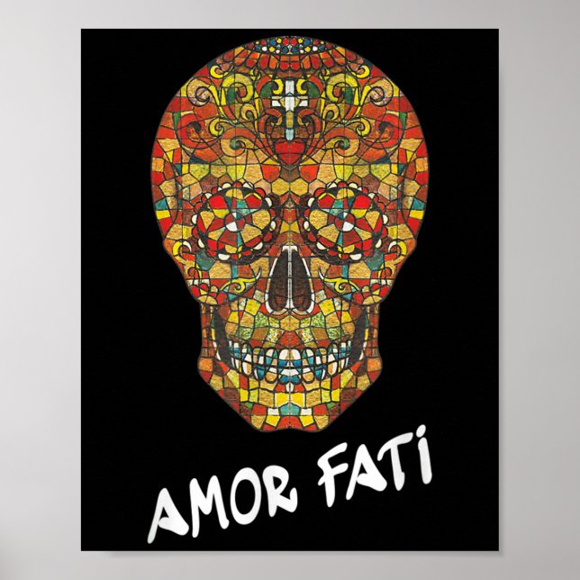 Nietzsche Stoic Quote Philosopher Sugar Skull Kärl Poster (Framsidan)