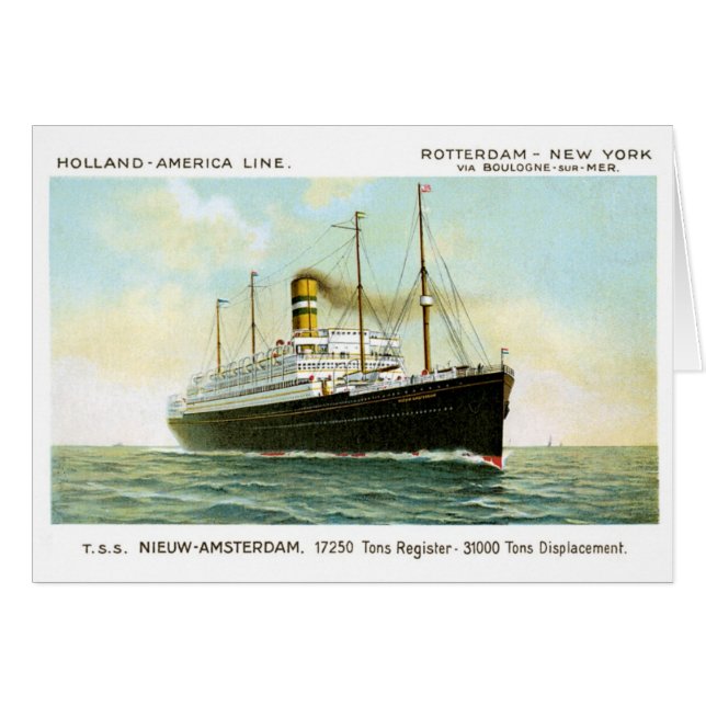 Nieuw Amsterdam 1906 Hälsningskort (Framsidan Horizontal)