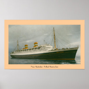 Nieuw Amsterdam - Holland Amerika fodrar Poster