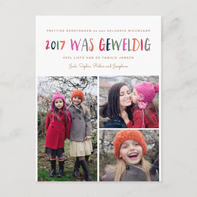 Nieuwjaar | 2017 var Geweldig | 3 Foto Briefkaart Vykort (Framsida)