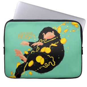 Niffler Flyter med Guld Laptop Fodral