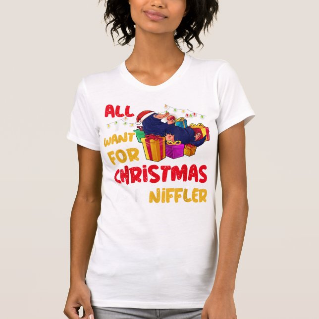 Niffler-julskeppet, allt jag vill ha i jul t shirt (Framsida)