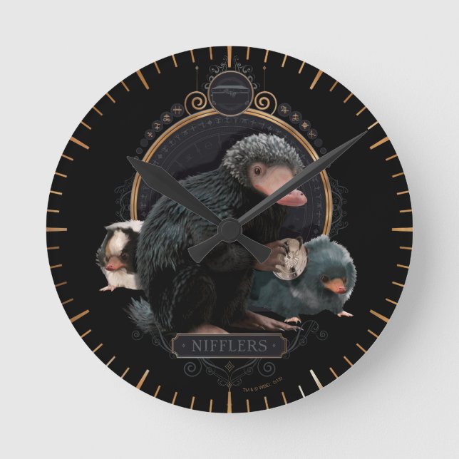 NIFFLER™s Art nouveau Porträtt Rund Klocka (Framsida)