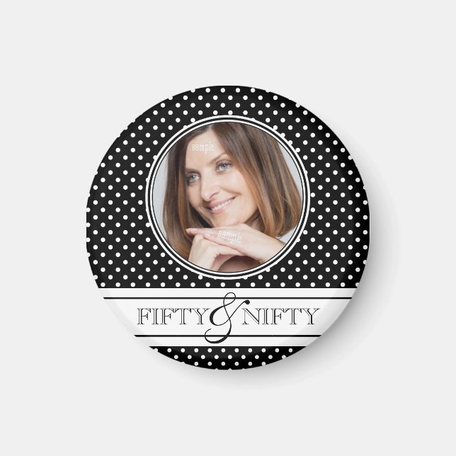 Nifty vid 50 Polka Dot Photo Keepsak Magnet (Framsidan)