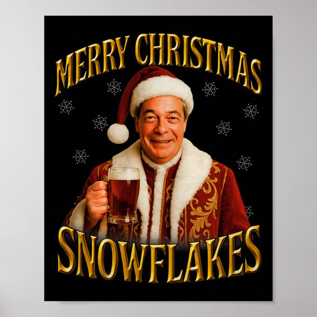 Nigel Farage Christmas Premium Tri-blend  Poster (Framsidan)