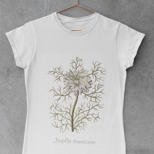 Nigella Damascena Vintage Botanical Flower T Shirt