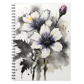 Nigella - Watercolor flowers Anteckningsbok