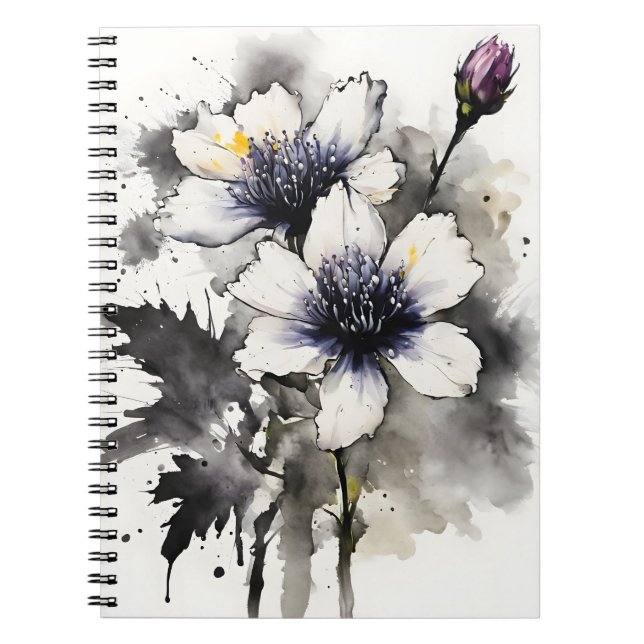 Nigella - Watercolor flowers Anteckningsbok (Framsidan)