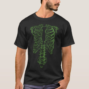 Nigels Grönt Skeleton Worn look T Shirt