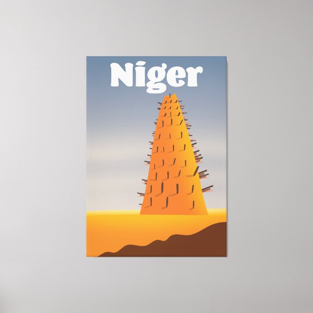 Niger Agadez moské reseaffisch Canvastryck (Framsida)