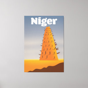 Niger Agadez Mosque-reseaffisch Canvastryck